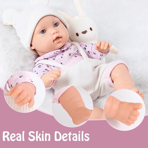 ZNTWEI 12 Inch Baby Doll Playset in Gift Box with Pink Clothes and Accessories Including Doll Clothes, Bassinet Bed, Blanket, Toys in Saudi Arabia