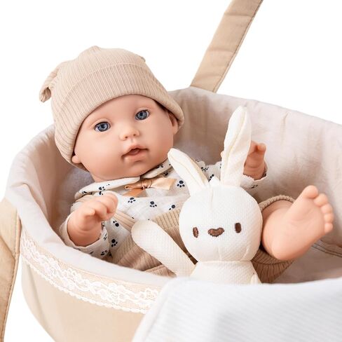 ZNTWEI 12 Inch Baby Doll Playset in Gift Box with Pink Clothes and Accessories Including Doll Clothes, Bassinet Bed, Blanket, Toys in Saudi Arabia