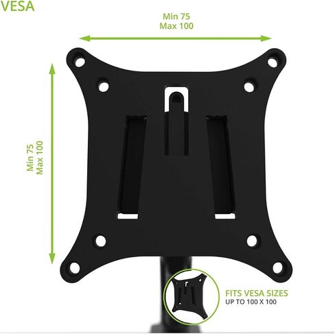 Kanto DMS2000 Dual-Monitor Desktop Mount for 17-inch to 32-inch Displays | Black in Saudi Arabia