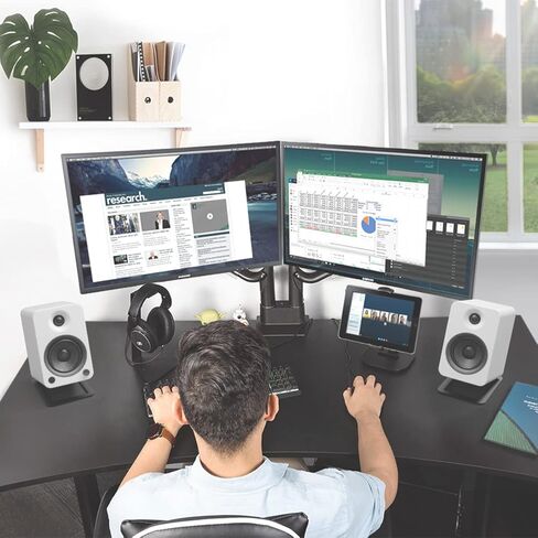 Kanto DMS2000 Dual-Monitor Desktop Mount for 17-inch to 32-inch Displays | Black in Saudi Arabia
