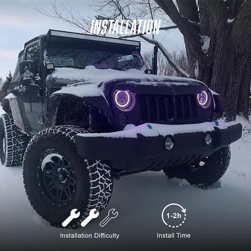 ORACLE LIGHTING 4,800 Lumen LED Halo Headlights – (Blue) 7" Jeep Wrangler JK Headlamp Assembly, 1 Pair, Part # 5769-002 in Saudi Arabia