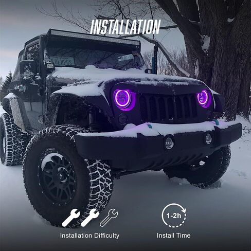 ORACLE LIGHTING 4,800 Lumen LED Halo Headlights – (Blue) 7" Jeep Wrangler JK Headlamp Assembly, 1 Pair, Part # 5769-002 in Saudi Arabia