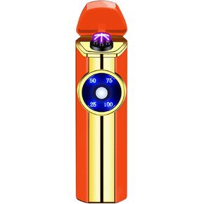 YOZWOO Electric Lighter Tri-Arc Plasma Lighter Rechargeable USB Lighter Windproof Flameless Lighter Electronic Lighter with LED Battery Indicator Lighter for Candle, Incense, Firework (Black)