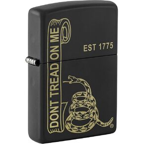 Zippo Lighter: Don't Tread on Me, Engraved - Black Matte 81509