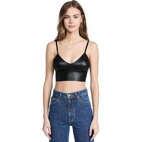 commando Women's Faux Leather Longline Bralette