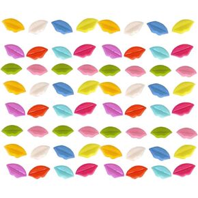Healifty Felt Leaves 100pcs Colored Buttons Nylon 1 Holes Lips Buttons Sewing Buttons Clothes Decoration Christmas Dress Accessories for DIY Crafts Scrapbooking (Random Color) Craft Buttons