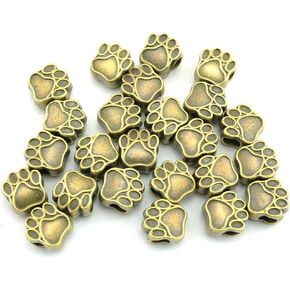 Dog Paw Footprint Charms Vintage Big Hole Beads DIY Necklace Bracelet Jewelry Findings Making Accessories