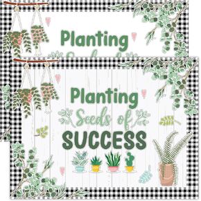 Decorably 62 Pcs Cutouts Plant Bulletin Board Decorations Set with Borders, Plant Classroom Decor - School, Homeschool