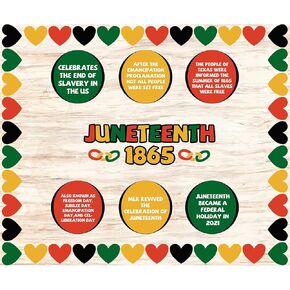 مجموعة لوحة إعلانات Juneteenth ديكورات الفصول الدراسية، حدود تاريخ Juneteenth 19 يونيو 1865، الاستقلال الأمريكي الأسود، لوحة نشرات يوم Juneteenth لتزيين الحائط in Kuwait