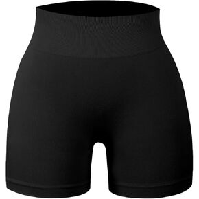 Professional Women Workout Shorts for Women-Yoga Shorts Ribbed Seamless High Waisted Contour Gym Scrunch Active Shorts