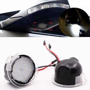 مجموعة مصابيح البركة LED أسفل مرآة الرؤية الجانبية متوافقة مع Ford F-150 Edge Fusion Range Flex Explorer Expedition Mondeo Everest Taurus X Lincoln Navigator Mercury (عبوة من قطعتين)