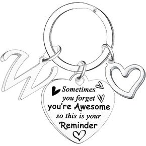 Inspirational Gifts for Women Letter A-Z Keychain Encouragement Gifts Initial Alphabet Motivational Keychain