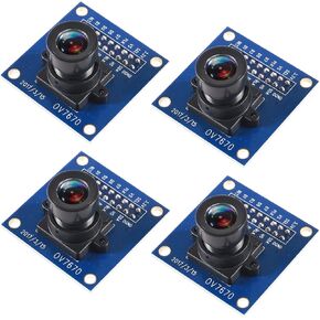 4Pcs OV7670 Camera Module OV7670 640x480 0.3Mega 300KP VGA CMOS Camera Module I2C Lens CMOS 640X480 SCCB Compatible W/ I2C Interface for ARM FPGA