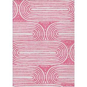 Addison Rugs Chantille ACN140 Pink 2'3" x 7'6" Indoor Outdoor Hallway Runner Rug, Stain Resistant Washable Kitchen Area Carpet for Bathroom, Laundry and Bedroom