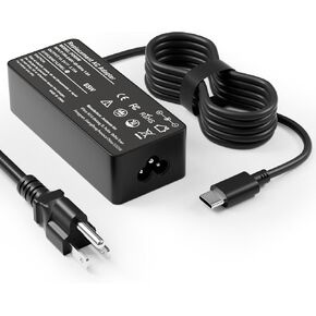 65W USB C Laptop Charger for Dell Latitude 5420 5520 7320 7370 7420 Chromebook 3100 2 in 1 XPS Series LA65NM170 HA65NM170 02YK0F 0M1WCF Type C Power Cord Dell Computer USB-C AC Adapter