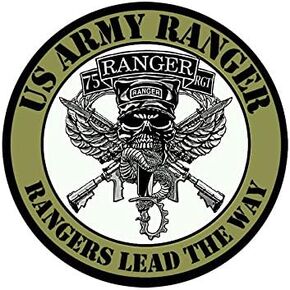 Round 75TH Regiment Rangers Lead The Way Sticker (75 RGT Seal Insignia Batallion Logo vinyl decal for car or laptop (3 inch) U.S. Army Licensed