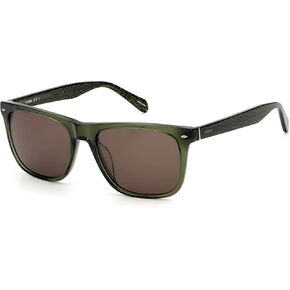 Fossil Men's Male Sunglasses Style FOS 2062/S Rectangular, Crystal Green/Brown, 54mm, 18mm