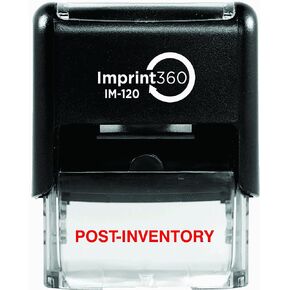 AS-IMP1065 - Post-Inventory, Heavy Duty Commerical Quality Self-Inking Rubber Stamp, Red Ink, 9/16" x 1-1/2" Impression Size, Laser Engraved for Clean, Precise Imprints