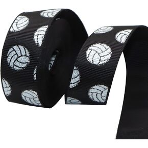 شريط David Angie للكرة الطائرة اللامعة من Grosgrain بعرض 7/8 بوصة و5 ياردات من أجل إكسسوارات مشبك الشعر المصنوعة يدويًا وحفلات العطلات وحفلات أعياد الميلاد (أبيض)