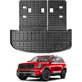 Cargo with Backrest Mat Compatible with 2020 2021 2022 2023 2024 Kia Telluride TPE Cargo Liner Trunk with Backrest Mat Behind 3rd Row for 2024 Telluride Accessories(Trunk with Backrest Mat)