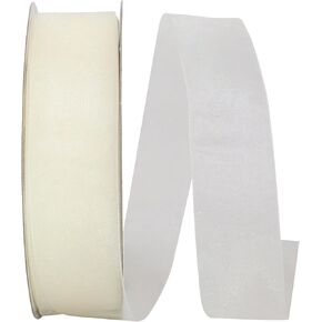 Reliant Ribbon - 25621-220-09C Chiffon Mono Sheer Ribbon, 1-1/2 Inch X 100 Yards, Rose Red