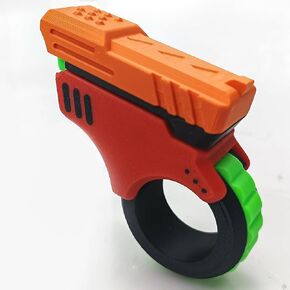 Fidget Slider 3D Printed Fidget Toy Gadget Novelty Toy Toys Stress Relief Relax EDC Gyro Finger Toy Ring Fingertip Textured Spinner Flip ASMR ADHD 3+ (Black Fidget Slider Toy x1)