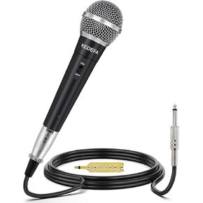 KM58 Professional Handheld Wired Microphone, Premium Cardioid Dynamic Vocal Mic with 13.12ft Detachable XLR Audio Cable and ON/OFF Switch, for Karaoke, Amp, Mixer, DVD, Public Speaking, Parties