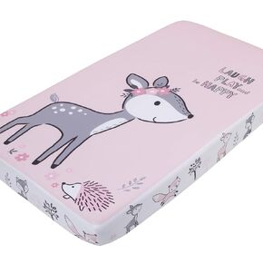 Little Love By Nojo Lil Fox, Grey, Orange, White "Cant Catch Me!" Photo Op Fitted Crib Sheet, Orange, Grey, White, Charcoal