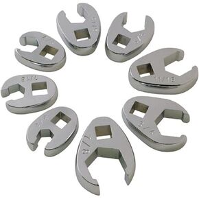 SUNEX 3/8-Inch Drive Crowfoot Flare Nut Wrench Set, SAE 3/8-Inch - 7/8-Inch & Metric Size 10 - Size 19, 18-Piece