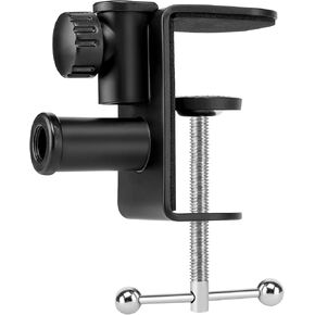 Marengo 2-in-1 Metal Desk Clamp for Microphone Boom Arm Stand Holder with 3/8" to 5/8" Screw Adapter Fits up to 2inch /5.3cm Desktop Thickness