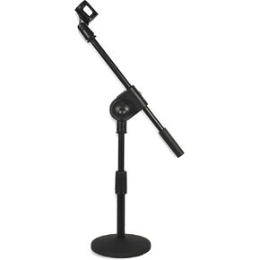 حامل ميكروفون مكتبي لسطح المكتب لارتفاع الطاولة قابل للتعديل مع ذراع بقاعدة ثقيلة ومشبك ميكروفون عالمي للغناء والبث المباشر والتحدث والراديو باللون الأسود in Kuwait