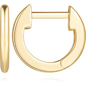 14K Gold Huggie Earrings Small Gold Hoop Earrings Gold Huggie Hoop Earrings for Women 14K Gold Earrings for Women Minimalist (12mm*11mm)