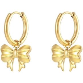 18K مطلية بالذهب شل Huggie هوب أقراط النساء بساطتها Bowknot أقراط استرخى قطرة بوهو الشاطئ حساسة هيبوالرجينيك مجوهرات هدية