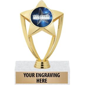 جوائز تقدير النجوم الذهبية مقاس 6 بوصات - جوائز All Star Trophy Awards Prime