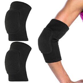 Qianyu Breathable Protective with Thicken Sponge Elbow Support Compression Elbow Brace Support Fitness Sports Recovery Protector Badminton Basketball Breathable Elbow Wraps for Kids Men and Women
