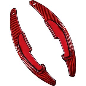 Real Carbon Fiber Steering Wheel Paddle Shifter Compatible with BMW M2 M3 M4 M5 M6 X5M X6M, T-carbon Glossy Paddle Shifter Extension Cover Compatible with BMW M Series 2013-2018(Black)