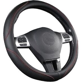 Microfiber Leather Steering Wheel Cover, 38cm Sweat Absorbent Breathable Car Steering Wheel Covers, Non Slip Steering Wheel Cover
