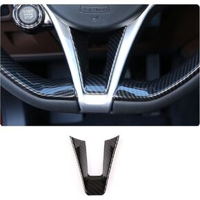 Carbon Fiber Style Steering Wheel Trim Cover Decoration Sticker Car Interior ABS Plastic for Alfa Romeo Giulia Stelvio 2017 2018 2019