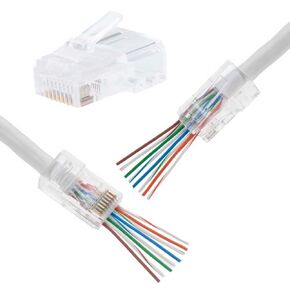 RJ45 Crimp End Pass Through Connector 8P8C UTP Network Plug CAT6 Cable Gold Plated … (20)