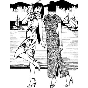 Folkwear Hong Kong Cheongsam #122 Oriental Asian Dress Gown Traditional Sewing Pattern (Pattern Only) folkwear122