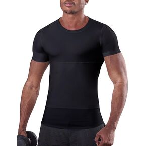 Mens Slimming Compression Shirt, Slimming Undershirt Shirts for Men Body Shaper Shapewear Tummy Control