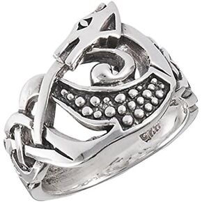 Sterling Silver Celtic Knot DRAGON Ring(Sizes 4,5,6,7,8,9,10,11,12,13)