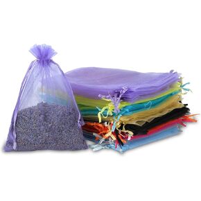 Kslong 100PCS Sheer Organza Bags Drawstring 5x7, Small Jewelry Mesh Bags Drawstring, Mesh Party Wedding Favor Bags for Small Business,Gift,Candy,Bracelet Packaging,Empty Sachet Bags (White) (Grey)