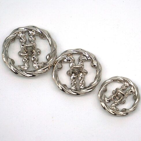 15 Piece Metal Button Set is Suitable for Jackets/Cardigans with Decorative Buttons in Size 3 Combinations (15mm, 18mm, 20mm). Multiple Styles are Available (Black) in Saudi Arabia