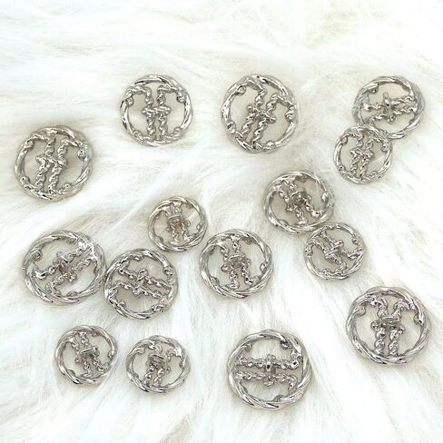 15 Piece Metal Button Set is Suitable for Jackets/Cardigans with Decorative Buttons in Size 3 Combinations (15mm, 18mm, 20mm). Multiple Styles are Available (Black) in Saudi Arabia