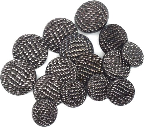 15 Piece Metal Button Set is Suitable for Jackets/Cardigans with Decorative Buttons in Size 3 Combinations (15mm, 18mm, 20mm). Multiple Styles are Available (Black) in Saudi Arabia