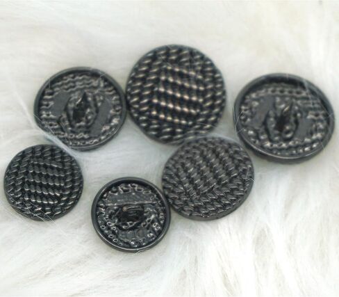 15 Piece Metal Button Set is Suitable for Jackets/Cardigans with Decorative Buttons in Size 3 Combinations (15mm, 18mm, 20mm). Multiple Styles are Available (Black) in Saudi Arabia