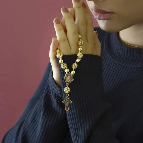50pcs Antique Bronze Rosary Cross and Center Miraculous Medal Charms Tibetan Jesus Crucifix Pendants Virgin Mary Oval Chandelier Links for DIY Rosary Necklace Jewelry Making, 10 Styles in Saudi Arabia