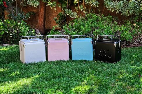 Permasteel 14-Quart Small Cooler Ice Chest | Retro Vintage Classic Style Hard Metal Cooler, PS-A205-14QT-PK, Beverage Cooler for Camping Beach Picnic, Pink in Saudi Arabia