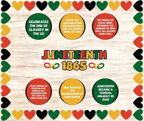 Juneteenth Bulletin Board Kit Classroom Decorations, Juneteenth History Borders June 19th 1865 Black American Independence Juneteenth Day Bulletins Board Wall Decor in Kuwait